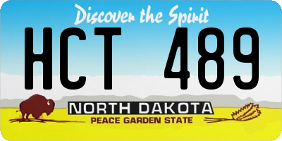 ND license plate HCT489