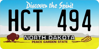 ND license plate HCT494