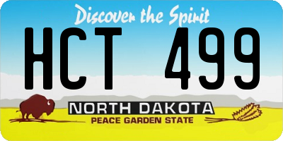 ND license plate HCT499