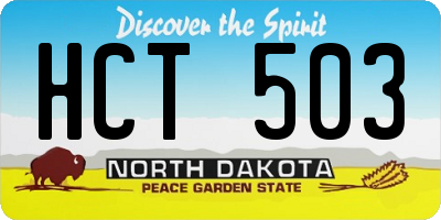 ND license plate HCT503