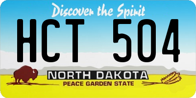 ND license plate HCT504