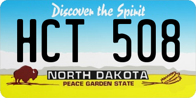ND license plate HCT508