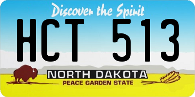 ND license plate HCT513