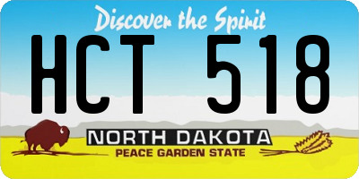 ND license plate HCT518