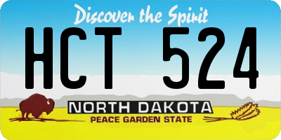 ND license plate HCT524