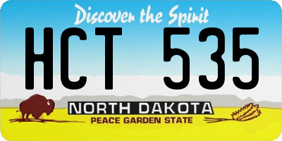 ND license plate HCT535