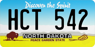 ND license plate HCT542