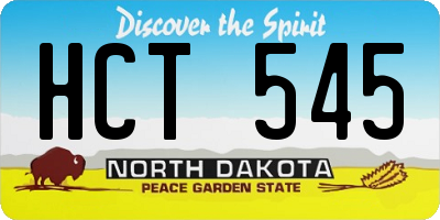 ND license plate HCT545