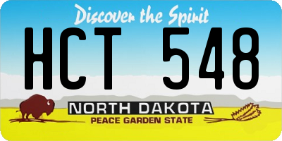 ND license plate HCT548