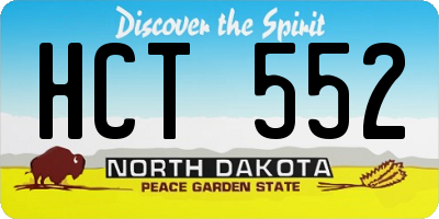 ND license plate HCT552