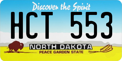 ND license plate HCT553