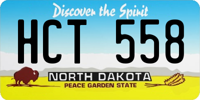 ND license plate HCT558