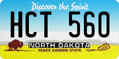 ND license plate HCT560