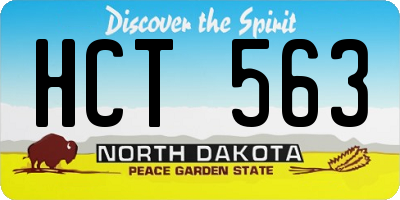 ND license plate HCT563