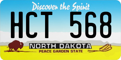 ND license plate HCT568