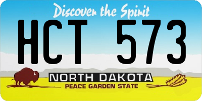ND license plate HCT573
