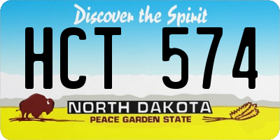 ND license plate HCT574