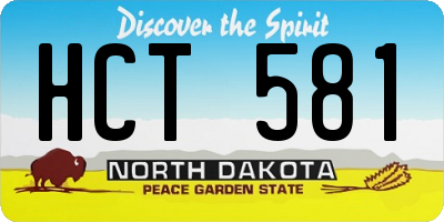 ND license plate HCT581