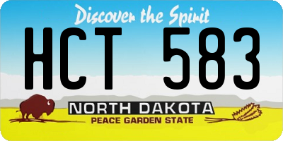 ND license plate HCT583