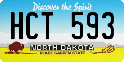 ND license plate HCT593