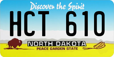 ND license plate HCT610