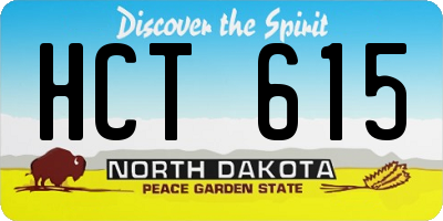 ND license plate HCT615