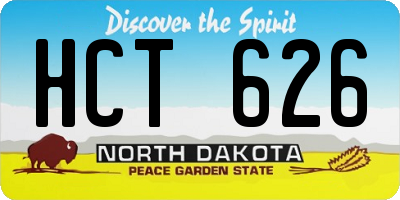 ND license plate HCT626