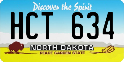 ND license plate HCT634