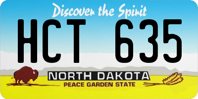 ND license plate HCT635
