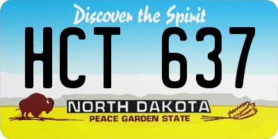 ND license plate HCT637