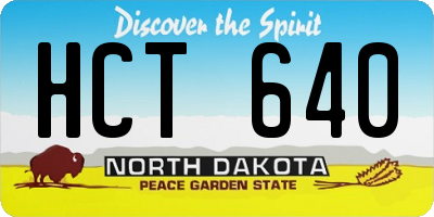 ND license plate HCT640