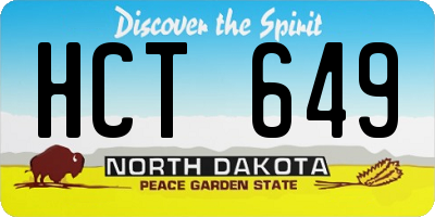 ND license plate HCT649