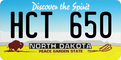 ND license plate HCT650