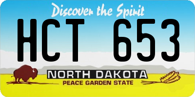 ND license plate HCT653
