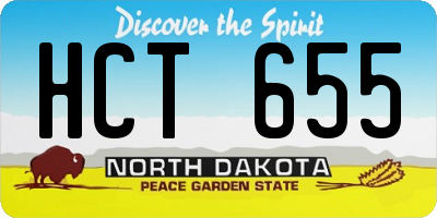 ND license plate HCT655