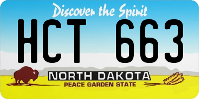 ND license plate HCT663