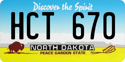 ND license plate HCT670