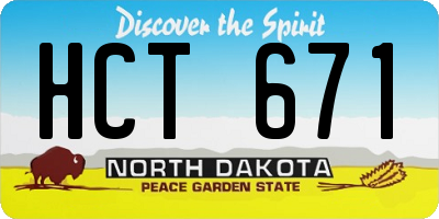 ND license plate HCT671