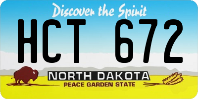 ND license plate HCT672