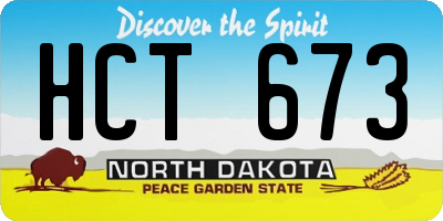 ND license plate HCT673