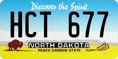 ND license plate HCT677