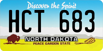 ND license plate HCT683