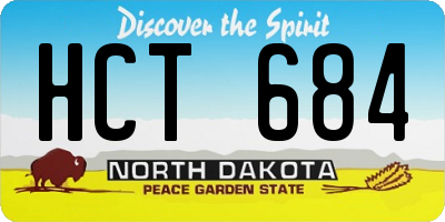 ND license plate HCT684