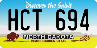ND license plate HCT694