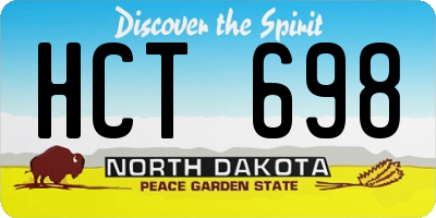 ND license plate HCT698