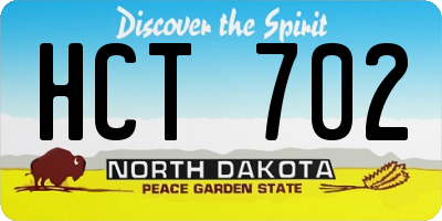 ND license plate HCT702