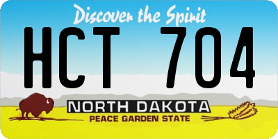 ND license plate HCT704