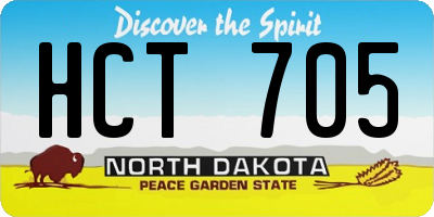 ND license plate HCT705