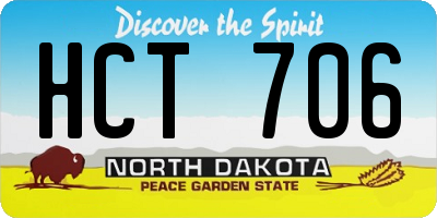 ND license plate HCT706