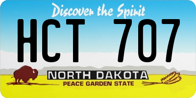 ND license plate HCT707